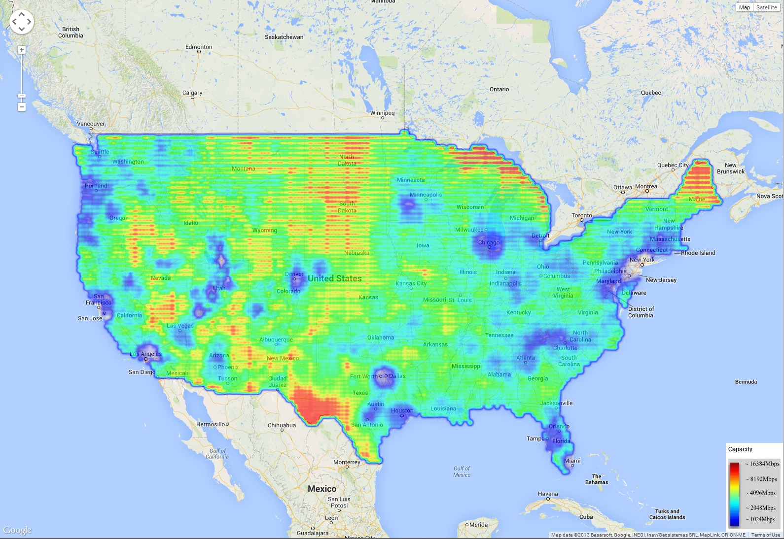 Capacity Color Map